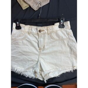 MD Frayed Hem Denim Shorts High Waist Casual Summer Cute White MD
